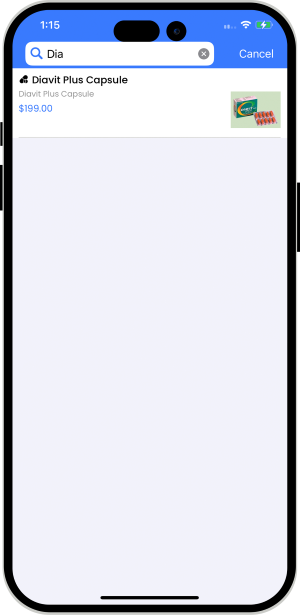 user Search Medicines items