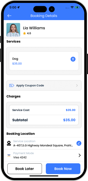 Select booking location