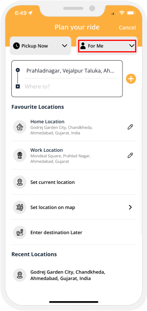 recent location