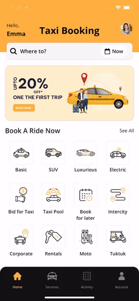 user-friendly taxi app