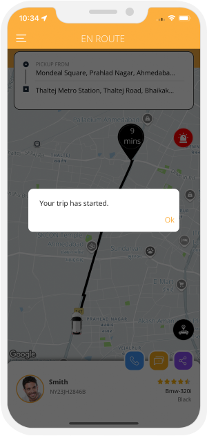 Driver started trip