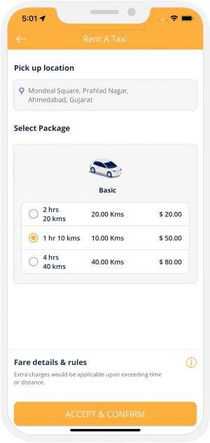 taxi rental feature