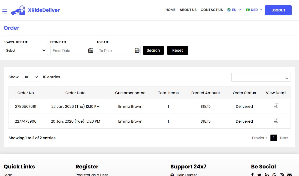 Restaurant Panel - Orders