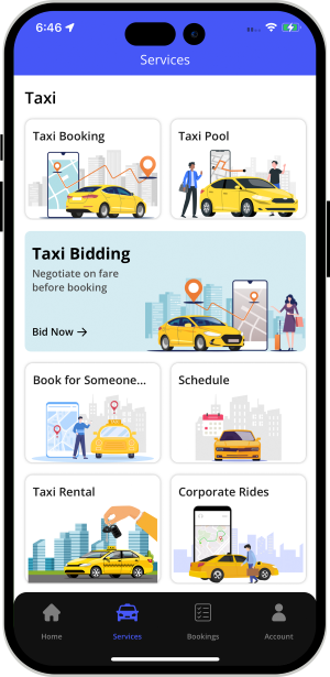 Ride Plus Delivery Services Screen