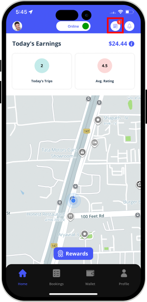 Select booking location