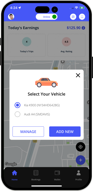 Select booking location