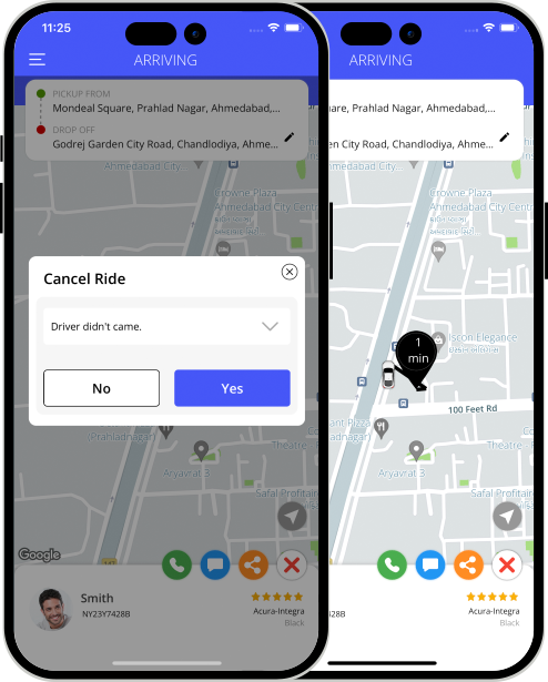 user app login and registration screen
