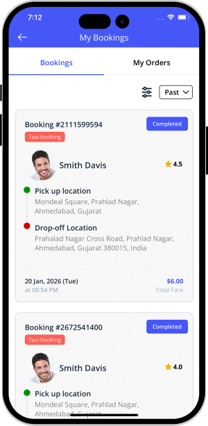 user app login and registration screen