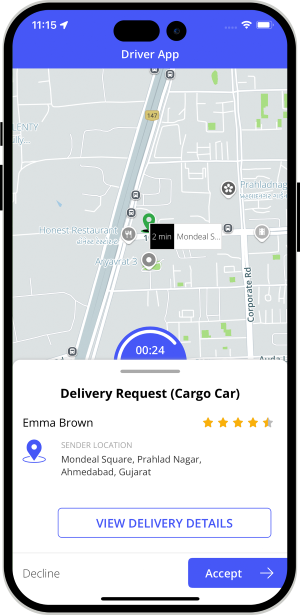 Provider accept or decline request