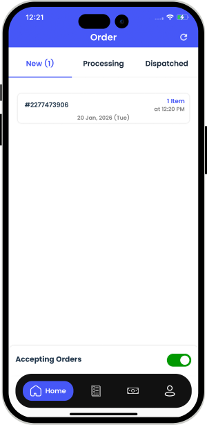 restaurant app displays order details