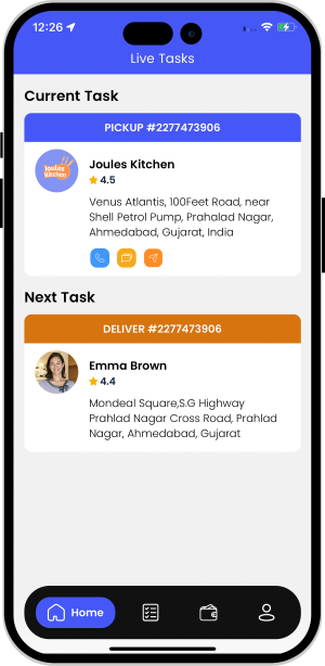 delivery driver see order picup address
