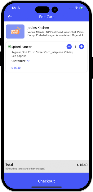 user edite food item