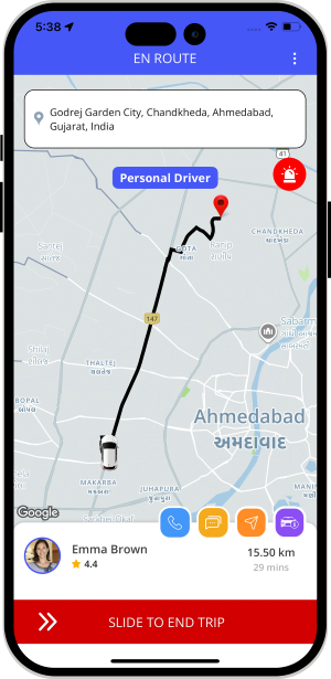 driver slide to end trip and rider get notification for Trip completed