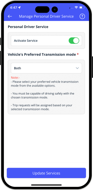 choose service categories