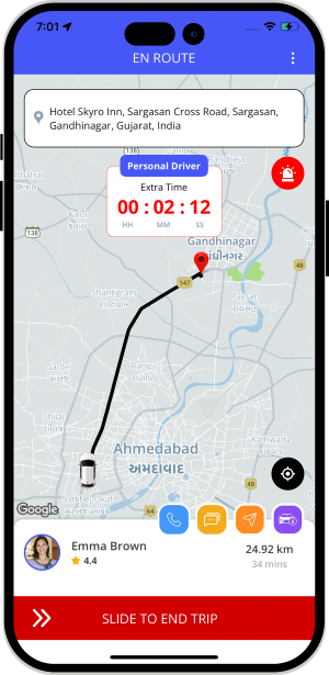 driver slide to end trip and rider get notification for Trip completed