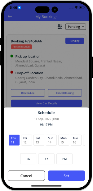 Select booking location