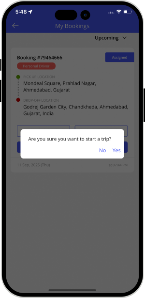 Select booking location