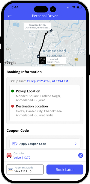 Select booking location