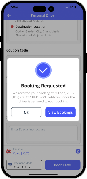 Select booking location