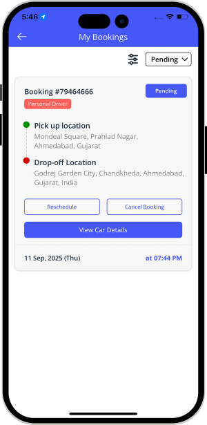 Select booking location