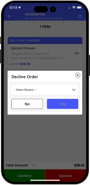Order cancellation by Store