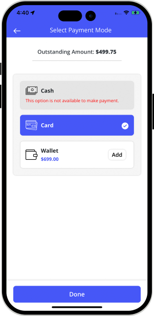 payment screen