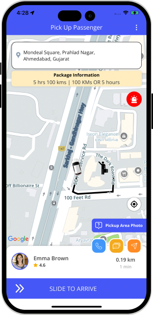 Driver can see the pickup location on a map