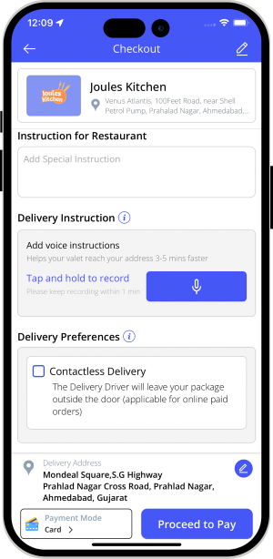 Voice Instruction for Delivery Driver