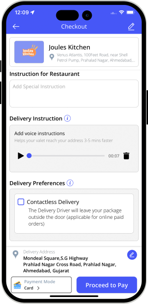 Voice Instruction for Delivery Driver