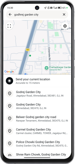 user send pick-up location