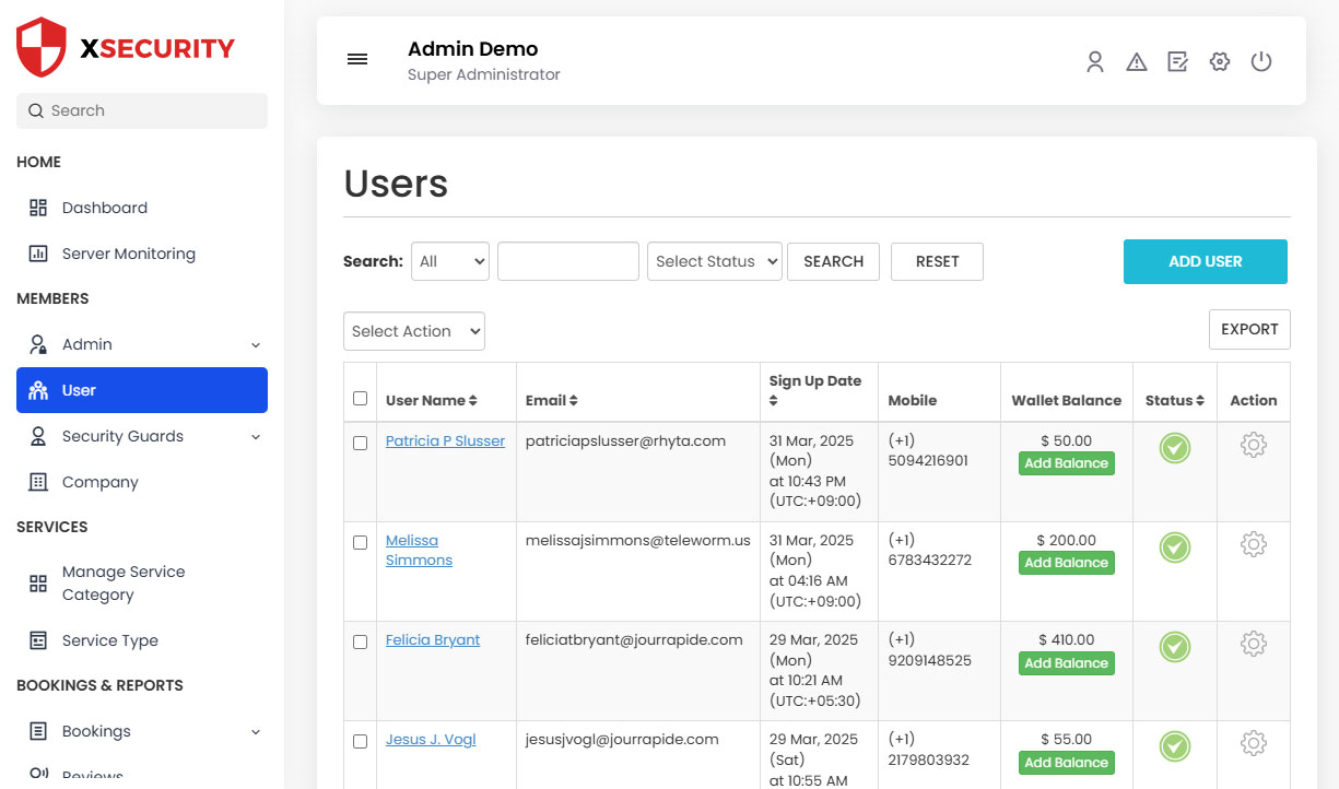 Manage Users