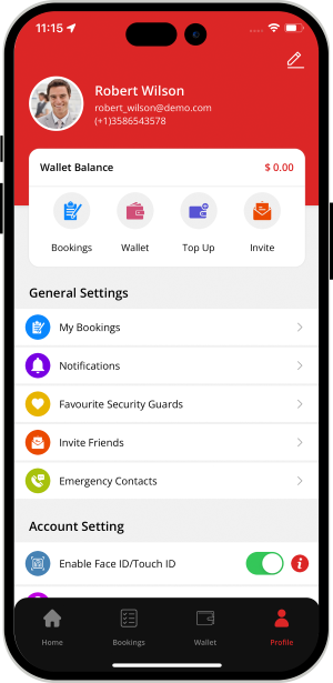 user app menu