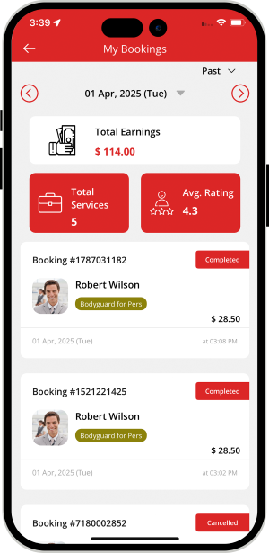 Driver login and registration screen