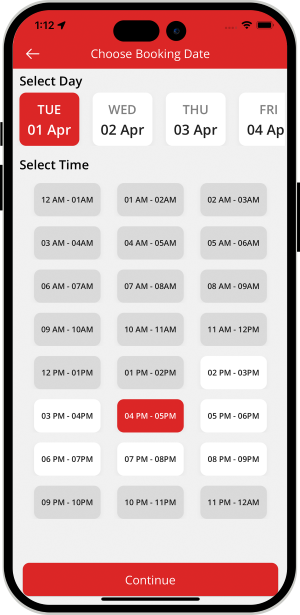 Select booking location