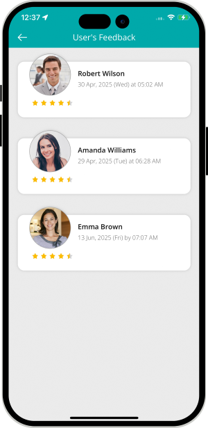 user and provider fives feedback to eachother