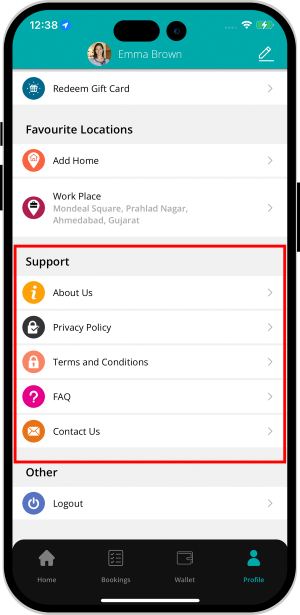Information like About Us, Privacy Policy, Terms and Conditions, Contact US