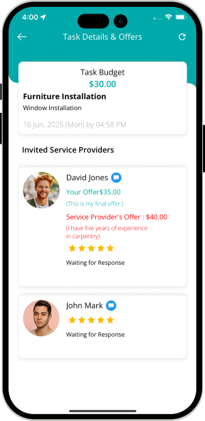 choose service categories