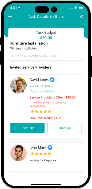 choose service categories