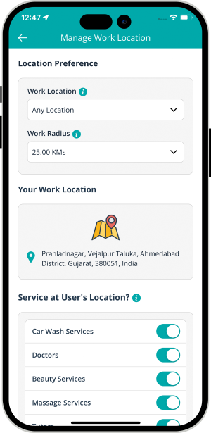 provider manage work location